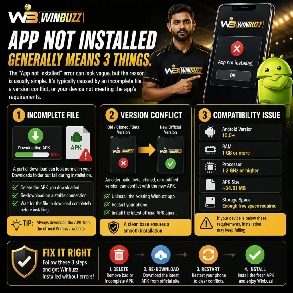 App Not Installed Generally Means 3 Things.